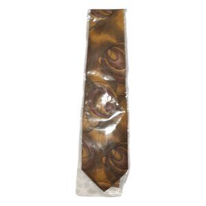 Vintage Parksder Men's Necktie Pure Silk Washable Brown/Copper/Bronze New